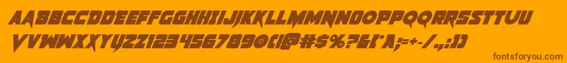 フォントPistoleerboldital2 – オレンジの背景に茶色のフォント