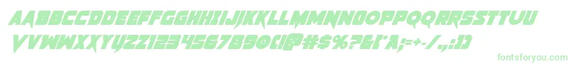 フォントPistoleerboldital2 – 白い背景に緑のフォント