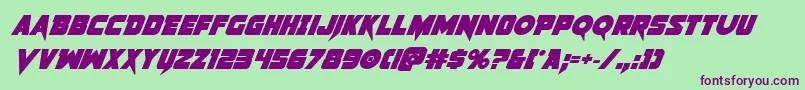 Pistoleerboldital2 Font – Purple Fonts on Green Background
