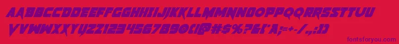 Pistoleerboldital2 Font – Purple Fonts on Red Background