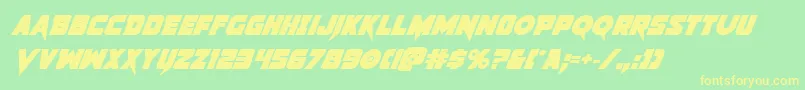 フォントPistoleerboldital2 – 黄色の文字が緑の背景にあります