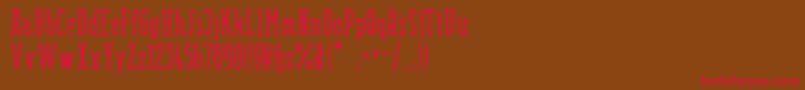 フォントBerlinEmailSerif – 赤い文字が茶色の背景にあります。