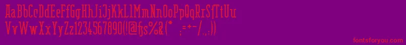 BerlinEmailSerif-fontti – punaiset fontit violetilla taustalla
