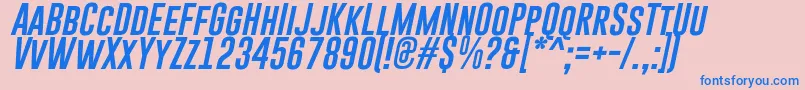 GoboldRegularItalic-Schriftart – Blaue Schriften auf rosa Hintergrund