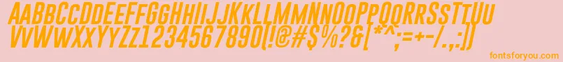 GoboldRegularItalic-Schriftart – Orangefarbene Schriften auf rosa Hintergrund