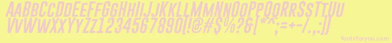 GoboldRegularItalic-Schriftart – Rosa Schriften auf gelbem Hintergrund
