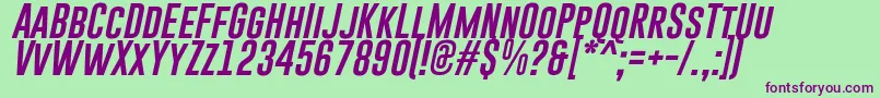 GoboldRegularItalic-Schriftart – Violette Schriften auf grünem Hintergrund