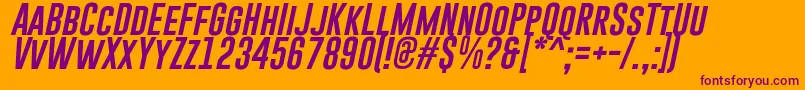 Police GoboldRegularItalic – polices violettes sur fond orange