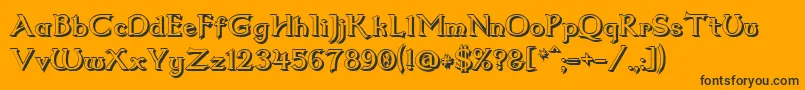 Dum2shad Font – Black Fonts on Orange Background