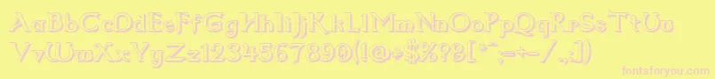 Dum2shad Font – Pink Fonts on Yellow Background