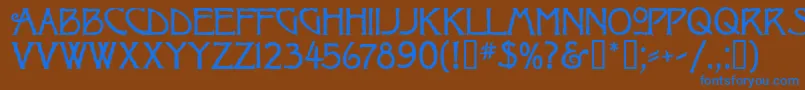 RaggedMf Font – Blue Fonts on Brown Background