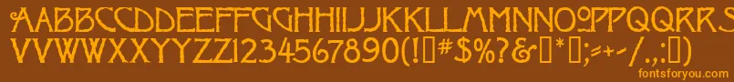 RaggedMf Font – Orange Fonts on Brown Background