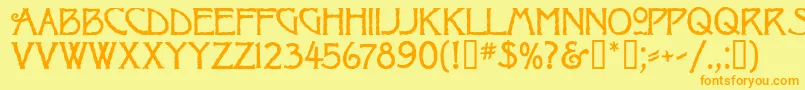 RaggedMf Font – Orange Fonts on Yellow Background