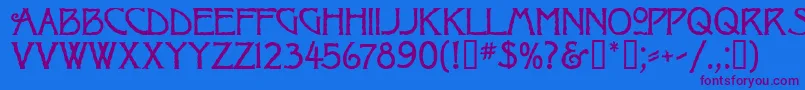 RaggedMf Font – Purple Fonts on Blue Background