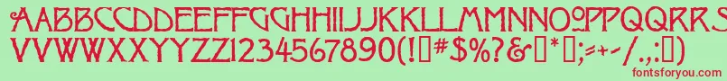 RaggedMf Font – Red Fonts on Green Background