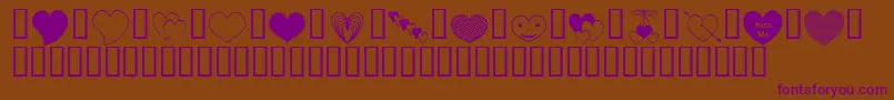 ApJusth-Schriftart – Violette Schriften auf braunem Hintergrund