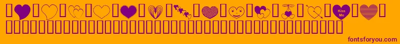 ApJusth-fontti – violetit fontit oranssilla taustalla