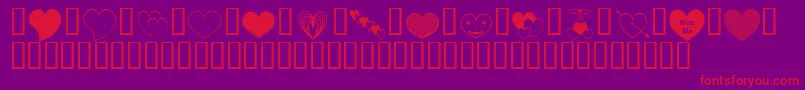 ApJusth-Schriftart – Rote Schriften auf violettem Hintergrund