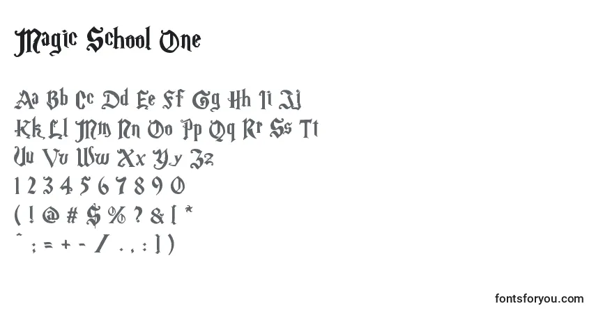 Шрифт Magic School One – алфавит, цифры, специальные символы
