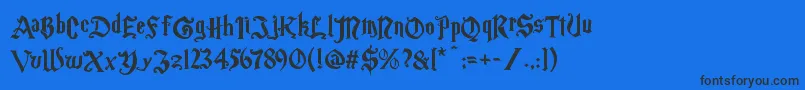 Magic School One Font – Black Fonts on Blue Background
