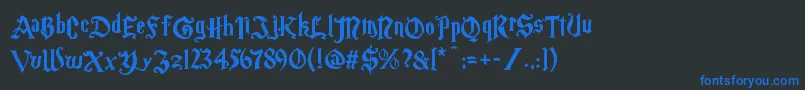 Magic School One-Schriftart – Blaue Schriften auf schwarzem Hintergrund