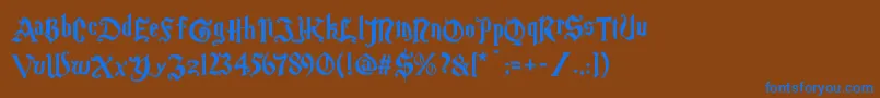 Шрифт Magic School One – синие шрифты на коричневом фоне