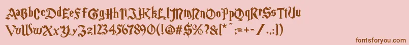 Шрифт Magic School One – коричневые шрифты на розовом фоне