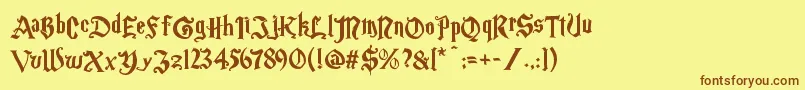 Magic School One Font – Brown Fonts on Yellow Background