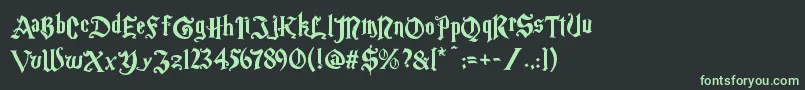 Magic School One Font – Green Fonts on Black Background