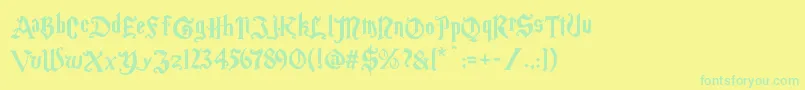 Magic School One Font – Green Fonts on Yellow Background