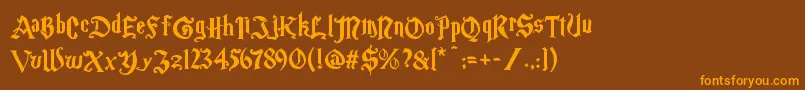 Шрифт Magic School One – оранжевые шрифты на коричневом фоне