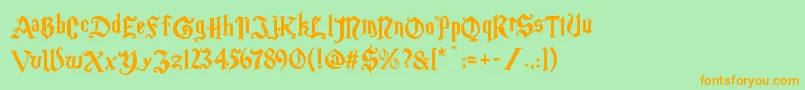 Magic School One Font – Orange Fonts on Green Background