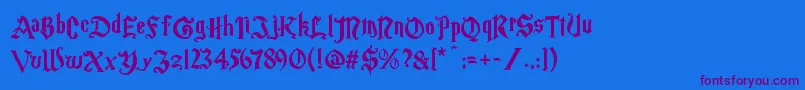 Magic School One-Schriftart – Violette Schriften auf blauem Hintergrund