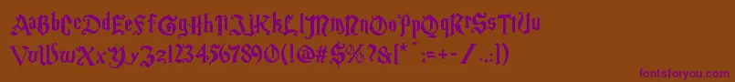 Magic School One Font – Purple Fonts on Brown Background