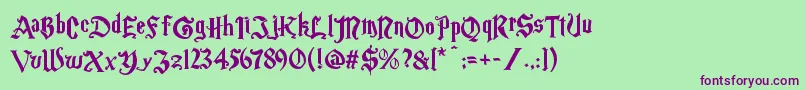 Magic School One Font – Purple Fonts on Green Background