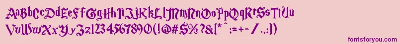 Magic School One-Schriftart – Violette Schriften auf rosa Hintergrund