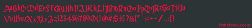 Magic School One Font – Red Fonts on Black Background