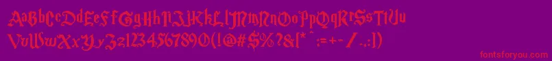 Magic School One-Schriftart – Rote Schriften auf violettem Hintergrund