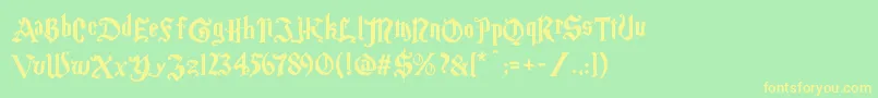 Magic School One Font – Yellow Fonts on Green Background