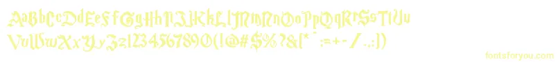 Шрифт Magic School One – жёлтые шрифты на белом фоне