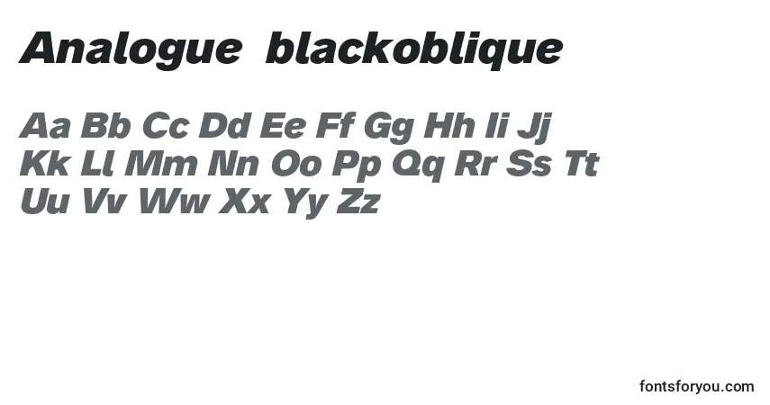 A fonte Analogue86blackoblique (37353) – alfabeto, números, caracteres especiais