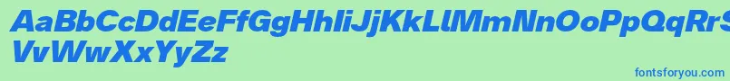 Шрифт Analogue86blackoblique – синие шрифты на зелёном фоне