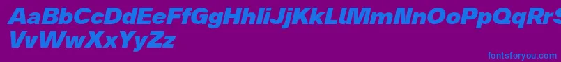Analogue86blackoblique-Schriftart – Blaue Schriften auf violettem Hintergrund