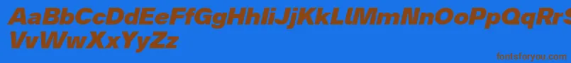 Analogue86blackoblique Font – Brown Fonts on Blue Background