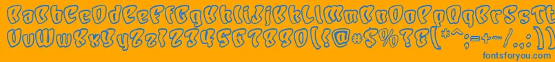 フォントCharo – オレンジの背景に青い文字