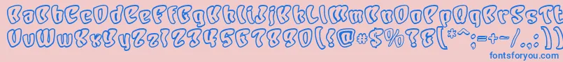 フォントCharo – ピンクの背景に青い文字