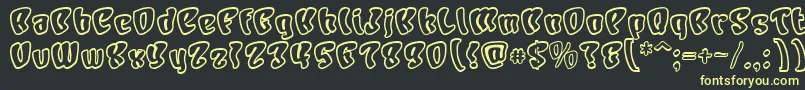 フォントCharo – 黒い背景に黄色の文字