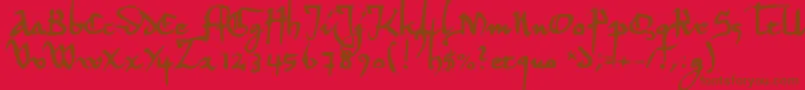 More about HermanDecanusAh Font HermanDecanusAh Font – Brown Fonts on Red Background