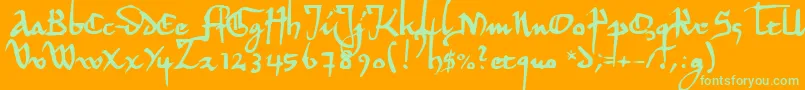 HermanDecanusAh Font – Green Fonts on Orange Background