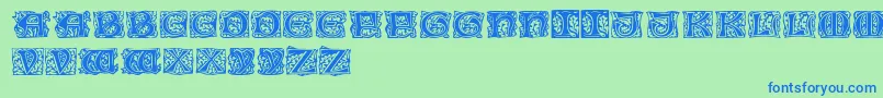 Cobleightitlingcaps Font – Blue Fonts on Green Background